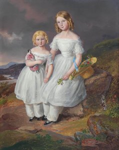 Portretten van Franziska Gravin Kolowrat-Krakowsky en Seraphine Gravin door Josef Mánes