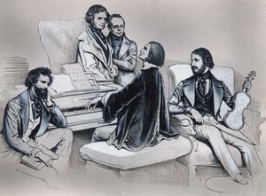 Tekening naar lithografie door Josef Kriehuber (1800-1876) door Josef Nikolaus Kriehuber