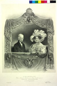 Frans II In de theaterloge door Josef Nikolaus Kriehuber