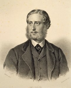 Portret van Ferdinand Bonaventura, Prins Kinsky (1834-1904). Gravure door Josef Kriehuber