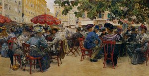 Café Tomaselli in Salzburg door Josef Theodor Ethofer