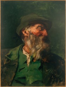 Portret van een jager in halfprofiel door Josef Wenglein