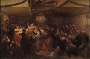 De bruiloft in Vingåker, 1857 door Josef Wilhelm Wallander