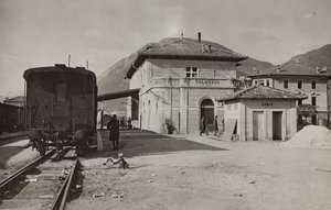 Album "Meine weltkriegs - Erinnerungen Zuidwestfront (Karinthië, Italië, Zuid-Tirol) 31/03/1915-12/11/1918 - Josef Zohles Wien": station van Tolmezzo