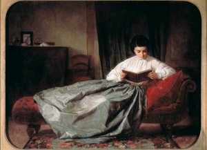 "De herhaling van het album (?)" Schilderij door Josep Duran i Riera (1849-1928). 1872. Barcelona, Nationaal Kunstmuseum van Catalonië. door Josep Duran Riera