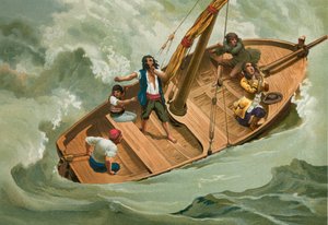 Leibniz in een boot op de Adriatische Zee