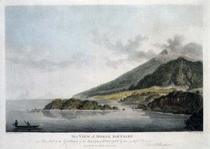 Uitzicht op Morne Soufrière op het eiland St. Vincent, gegraveerd en uitgegeven door Francis Jukes (1747-1812)