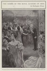 De soiree van de Royal Academy of Arts in Burlington House, Londen door Joseph (after) Finnemore