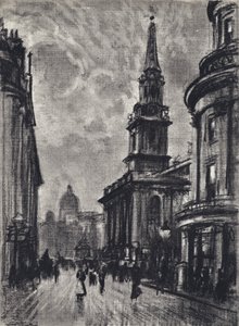 Duncannon Street, vanaf Charing Cross door Joseph (after) Pennell