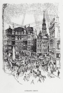 Ludgate Circus door Joseph (after) Pennell