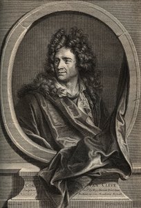 Portret van Corneille Van Cleve Franse beeldhouwer (1645-1732) (gravure door Poilly naar het schilderij van Joseph Vivien) door Joseph (after) Vivien