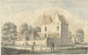 Kasteel De Eng bij Vleuten door Joseph Adolf Schmetterling