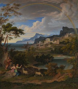 Heroïsch Landschap met Regenboog door Joseph Anton Koch
