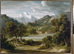 Lauterbrunnen vallei nabij Unterseen met uitzicht op Jungfrau (Zwitserland) door Joseph Anton Koch