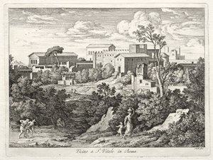 Uitzicht op San Vitale, Rome door Joseph Anton Koch