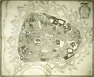 Een gegraveerd plan van Wenen, 1770 door Joseph Anton Nagel