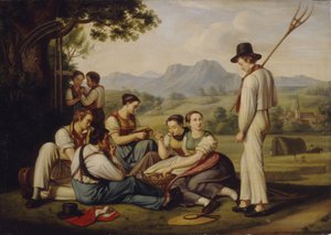 Maaiers rustend, 1819