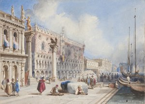 Venetië, geplakt in Thomas Moodys Journal of a tour through Switzerland and Italy, 1822 door Joseph Axe Sleap