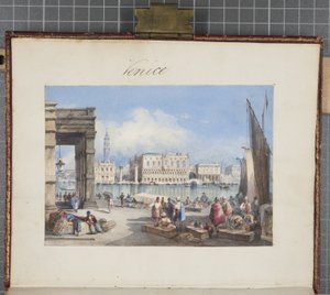 Venetië, geplakt in de titelpagina van Thomas Moodys Journal of a tour through Switzerland and Italy, 1822