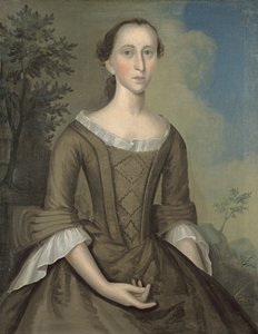 Mevrouw John Haskins (geboren Hannah Upham) 1759 door Joseph Badger