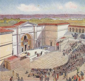 Het amfitheater gebouwd door de Romeinen in Autun