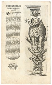 Kolom met figuur van een olifant, 1604