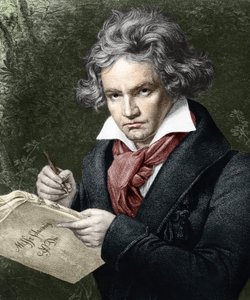 Ludwig van Beethoven (1770-1827), componeert de Missa solemnis, naar Karl Joseph Stieler (1781-1858)