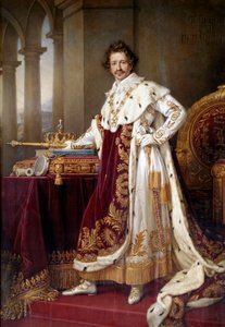 Portret van Lodewijk I van Beieren in kroningskleding door Joseph Carl Stieler