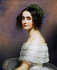 Portret van Alexandra Amalie van Beieren door Joseph Carl Stieler