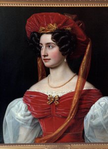 Portret van vrouw met rode hoed