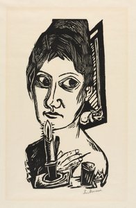 Vrouw met Kaars door Joseph Charles Marin