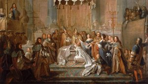 Doop van de Dauphin Louis, zoon van Lodewijk XIV, gevierd in Saint-Germain-en-Laye, 24 maart door Joseph Christophe