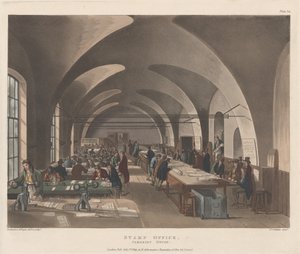 Stempelbureau, Somerset House, 1 juli 1809 door Joseph Constantine Stadler
