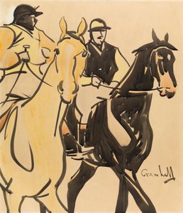 Twee herenruiters door Joseph Crawhall