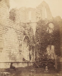 Fountains Abbey. Interieur van de kapittelzaal door Joseph Cundall