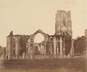 Fountains Abbey. De kapel van de Negen Altaren, Exterieur, 1850s door Joseph Cundall
