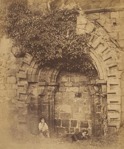 Kirkstall Abbey. Deur aan de noordzijde, 1850s