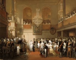 Huwelijk van Leopold I van België en Prinses Louise van Orléans in het Kasteel van Compiègne door Joseph Desire Court