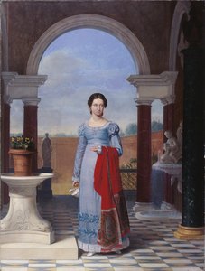 Portret van mevrouw Colette Versavel, vrouw van de arts Isaac Joseph De Meyer door Joseph Ducq