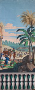 Scenisch behang: De slag bij Heliopolis door Joseph Dufour