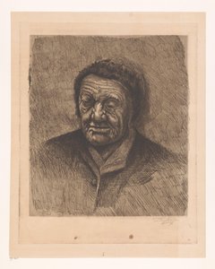 Portret van een onbekende oude vrouw door Joseph Dujardin (signed by artist)