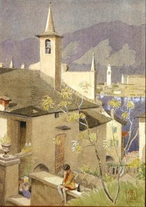 Noord-Italiaans stadsgezicht door Joseph Edward Southall