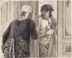 Twee mannen in rococokostuums