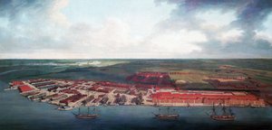Chatham scheepswerf (Engeland), dankzij zijn geografische ligging was Chatham de belangrijkste haven van de Britse Koninklijke Marine in de 17e eeuw, daarna werd het in de 18e eeuw een belangrijk reparatie- en onderhoudscentrum door Joseph Farington