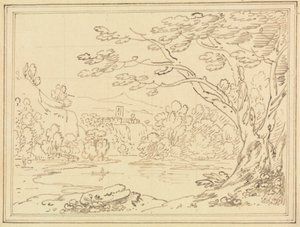 Landschap met Bomen bij een Meer
