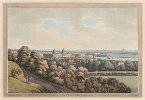 Uitzicht op Greenwich en de rivier op door Joseph Farington