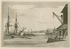 Uitzicht op Greenwich vanaf Deptford Yard