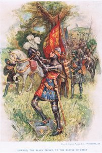 Edward, De Zwarte Prins bij de Slag om Crecy, illustratie uit 