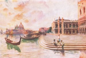 De Molo, Venetië, uit Hutchinsons Pittoresk Europa gepubliceerd door Hutchinson & Son, ca. 1930 door Joseph Finnemore