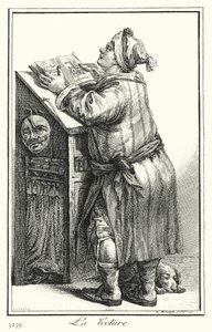 Lezen (gravure) door Joseph Franz von (after) Goez